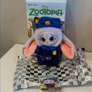 Miniso ZOOTOPIA Officer Judy vinyl face plush pendant keychain NEW